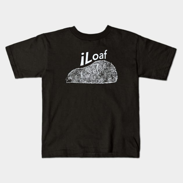 iLoaf cat loaf chill feline lazy days be a kitty Kids T-Shirt by BrederWorks